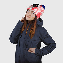 Шапка с помпоном Берсерк лого в огне, цвет: 3D-тёмно-синий — фото 2