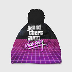 Шапка с помпоном GTA retro wave, цвет: 3D-черный