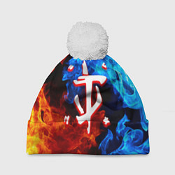 Шапка с помпоном Doom битва огней, цвет: 3D-белый