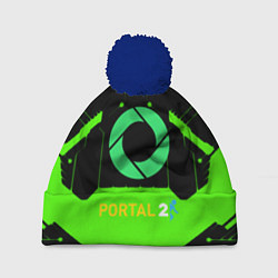 Шапка с помпоном Portal game pattern, цвет: 3D-тёмно-синий