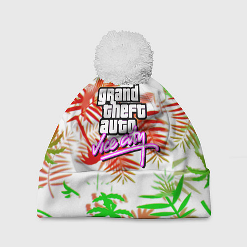 Шапка c помпоном GTA tropicano steel / 3D-Белый – фото 1