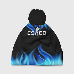 Шапка с помпоном CGGO blue flame, цвет: 3D-черный