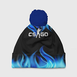 Шапка c помпоном CGGO blue flame