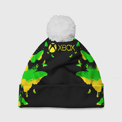 Шапка c помпоном Xbox бабочки / 3D-Белый – фото 1