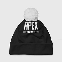 Шапка с помпоном Apex legends logo white, цвет: 3D-белый