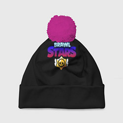 Шапка c помпоном Brawl stars neon logo