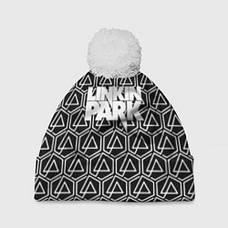 Шапка с помпоном Linkin park pattern, цвет: 3D-белый