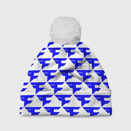 Шапка c помпоном Faze clan team / 3D-Белый – фото 1