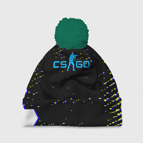 Шапка c помпоном CS соты абстракция / 3D-Зеленый – фото 1