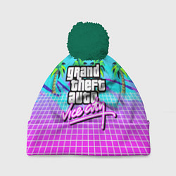 Шапка с помпоном Vice city tropic collection, цвет: 3D-зеленый