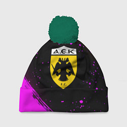 Шапка с помпоном AEK fc geometry splash, цвет: 3D-зеленый