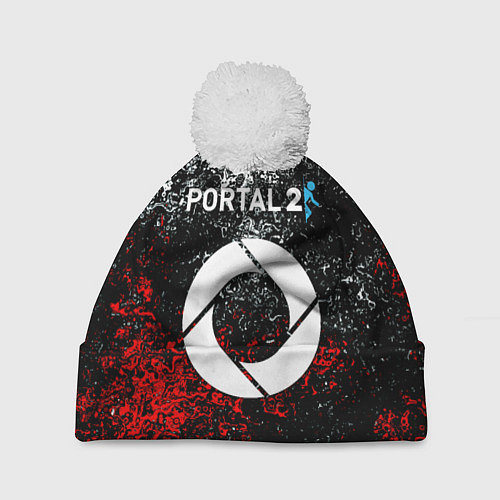 Шапка c помпоном Portal брызги красок / 3D-Белый – фото 1
