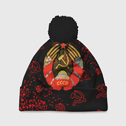 Шапка c помпоном СССР паттерн стиль