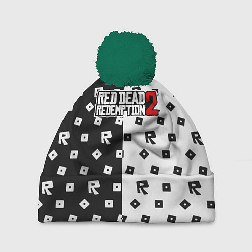 Шапка c помпоном Red Dead Redemption 2 pattern / 3D-Зеленый – фото 1