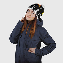 Шапка с помпоном Doom game pattern, цвет: 3D-белый — фото 2