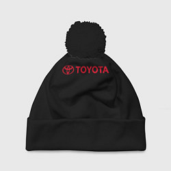 Шапка с помпоном Toyota red logo auto, цвет: 3D-черный