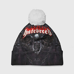 Шапка с помпоном Hatebreed hardcore, цвет: 3D-белый