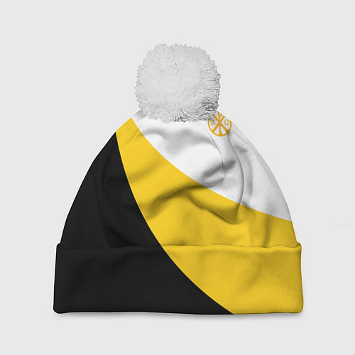 Шапка c помпоном Мы русские с нами Бог малая желтая хризма Николай / 3D-Белый – фото 1