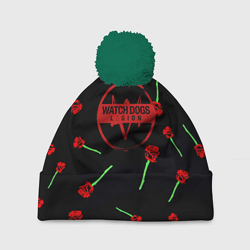 Шапка c помпоном Watch dogs 2 rose / 3D-Зеленый – фото 1