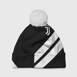 Шапка с помпоном Juventus line white, цвет: 3D-белый