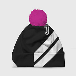 Шапка с помпоном Juventus line white, цвет: 3D-малиновый