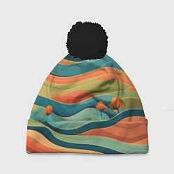 Шапка c помпоном Поля луга