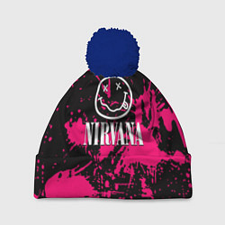 Шапка с помпоном Nirvana pink color, цвет: 3D-тёмно-синий