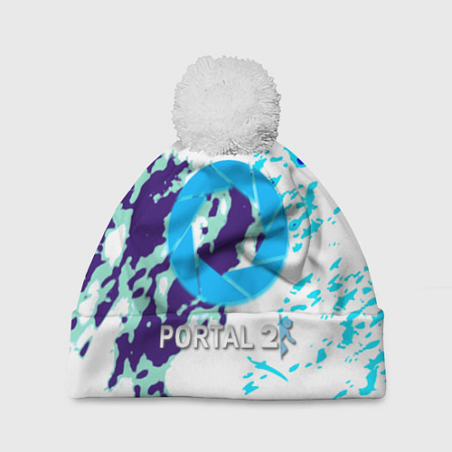 Шапка c помпоном Portal краски синие / 3D-Белый – фото 1