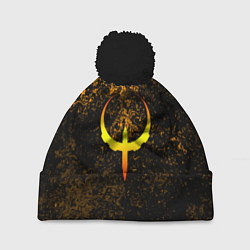 Шапка c помпоном Quake краски брызги оранжевый