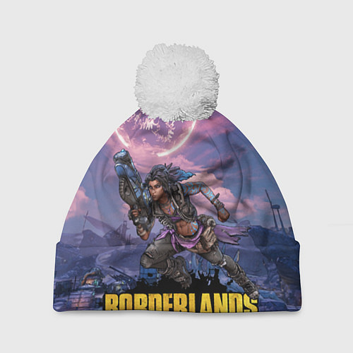 Шапка c помпоном Borderlands вооружение / 3D-Белый – фото 1