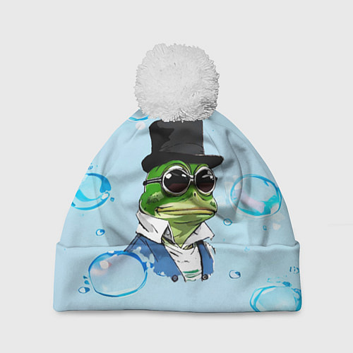 Шапка c помпоном Pepe в шляпе / 3D-Белый – фото 1