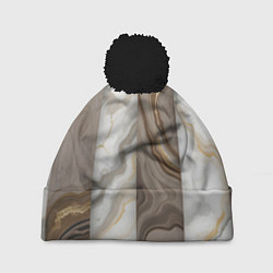Шапка c помпоном Дерево и мрамор