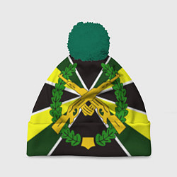 Шапка с помпоном Мотострелковые войска: лавры, цвет: 3D-зеленый