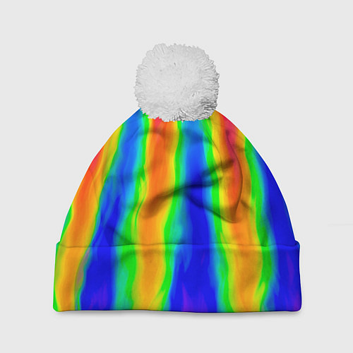 Шапка c помпоном Пожар в химлаборатории / 3D-Белый – фото 1