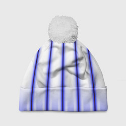 Шапка с помпоном Striped suit, цвет: 3D-белый