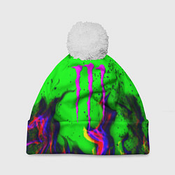 Шапка c помпоном Monster Energy flame