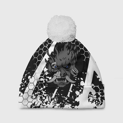 Шапка c помпоном Samurai соты краски / 3D-Белый – фото 1