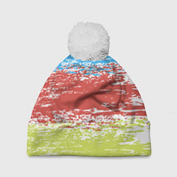 Шапка с помпоном Взмах кистью, цвет: 3D-белый