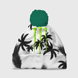 Шапка c помпоном Monster energy пальмы