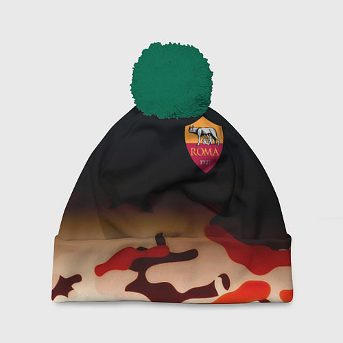 Шапка c помпоном Roma камуфляжный стиль / 3D-Зеленый – фото 1