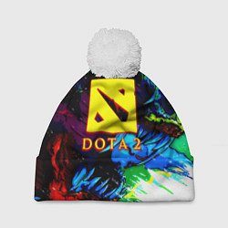 Шапка с помпоном Dota monster, цвет: 3D-белый