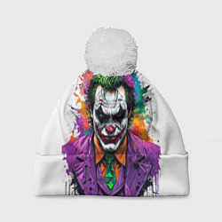 Шапка c помпоном Джокер с галстуком