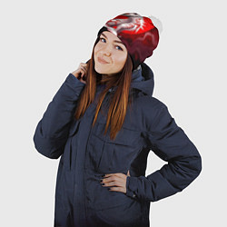 Шапка с помпоном Загадочная лиса, цвет: 3D-белый — фото 2