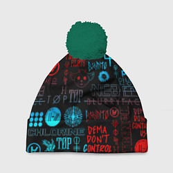 Шапка c помпоном Twenty one pilots rock pattern