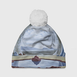 Шапка с помпоном Загадочная пещера, цвет: 3D-белый