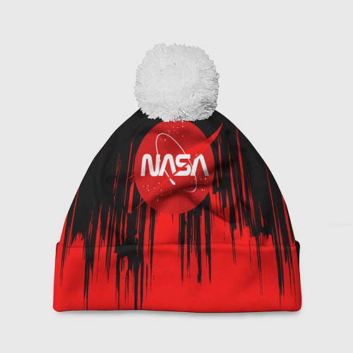 Шапка c помпоном Nasa краски текстура / 3D-Белый – фото 1