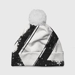 Шапка c помпоном Color black white