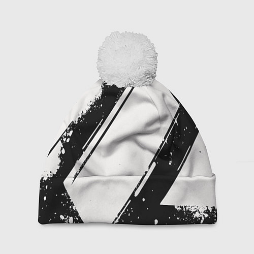 Шапка c помпоном Color black white / 3D-Белый – фото 1