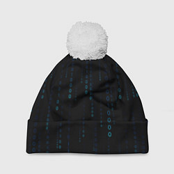 Шапка с помпоном Color black blue, цвет: 3D-белый