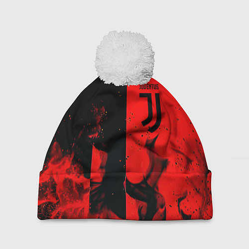 Шапка c помпоном Juventus огненнный / 3D-Белый – фото 1